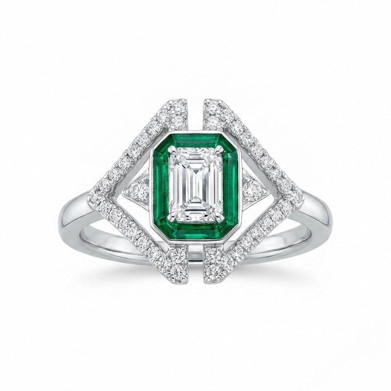 The Architectural Green Accent Ring