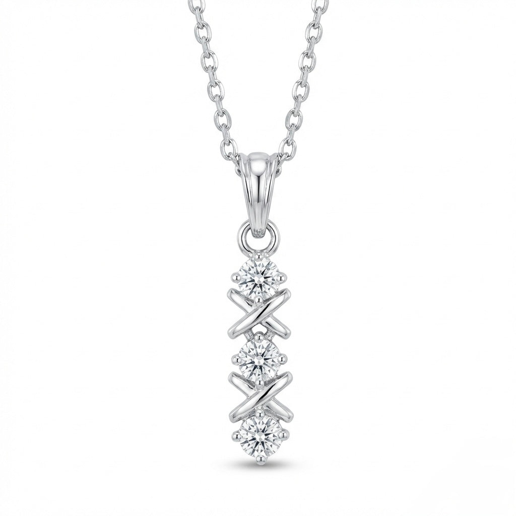 Triple-Stone Vertical Pendant