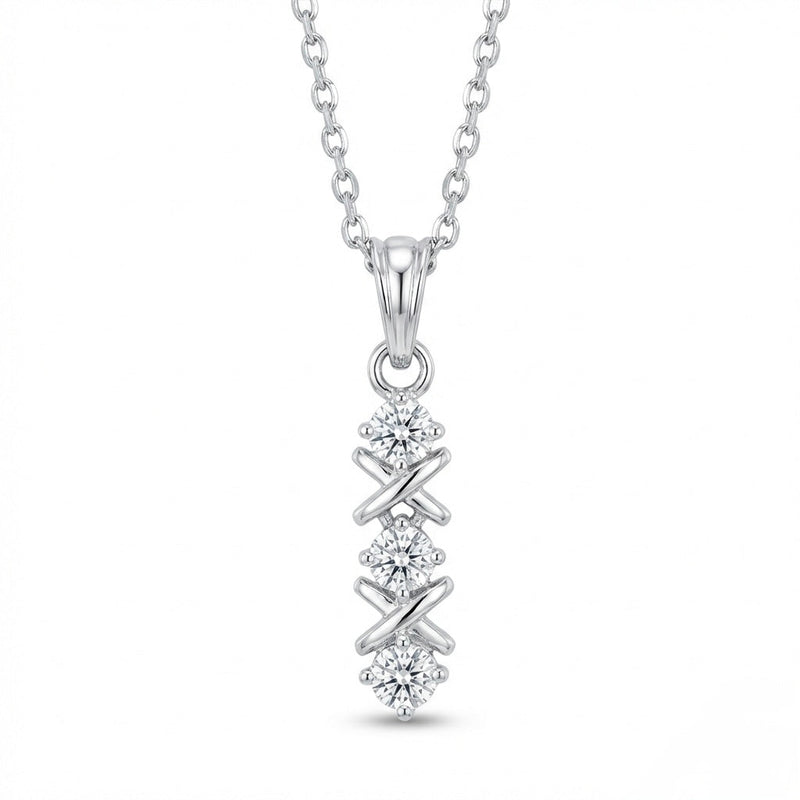 Triple-Stone Vertical Pendant