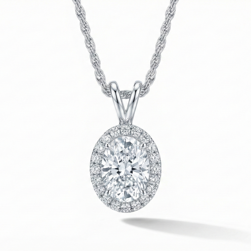 The Oval Radiance Halo Pendant