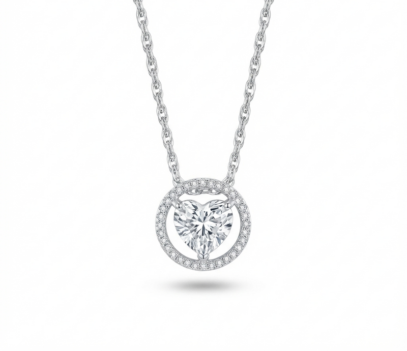 The Floating Heart Halo Necklace