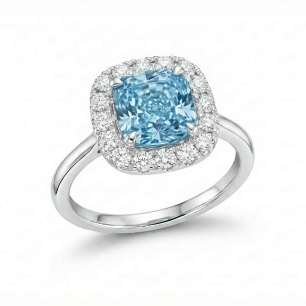 The Aqua Serenity Halo Ring