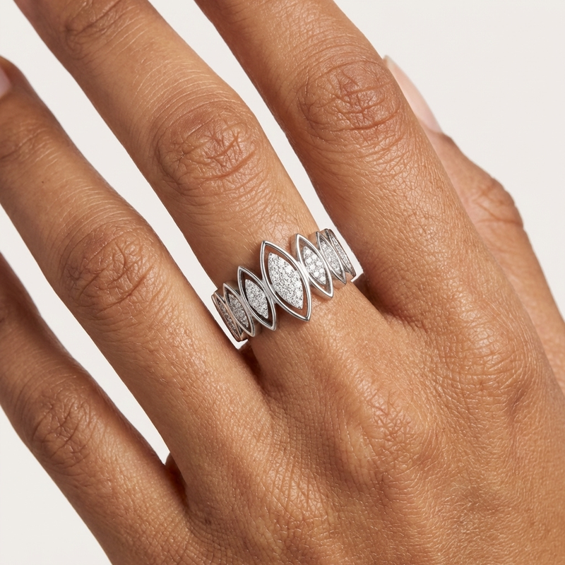 Openwork Marquise Pavé Ring