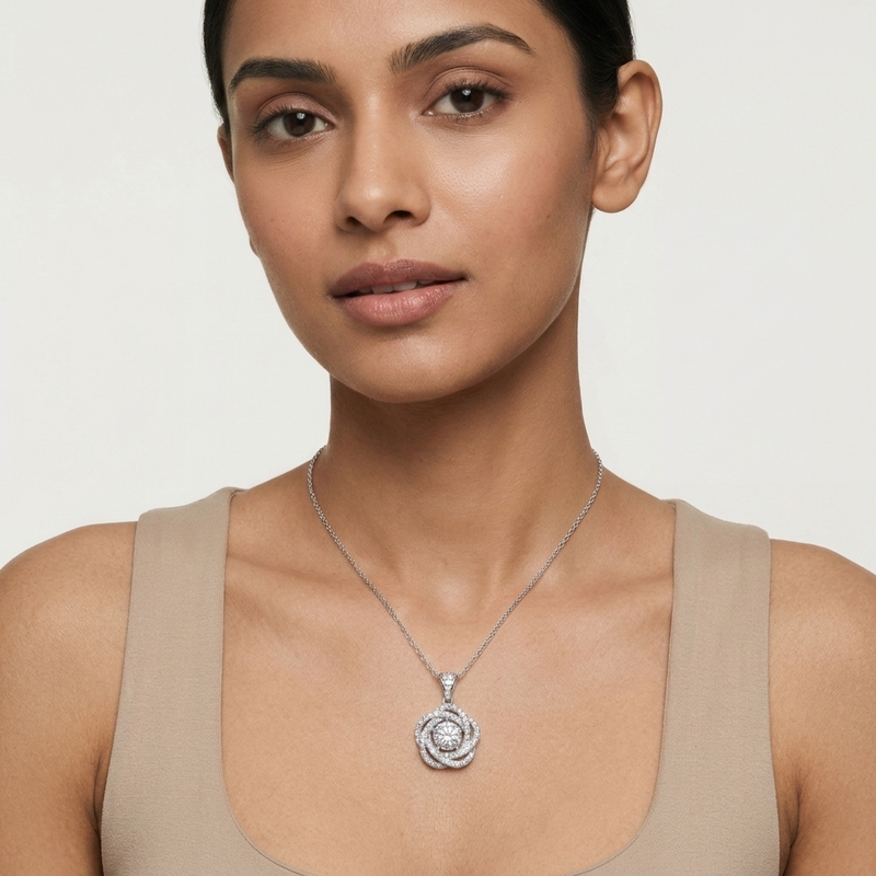 Petal Swirl Statement Pendant