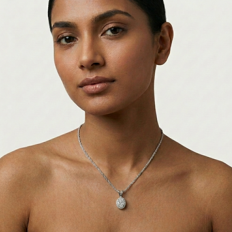 The Oval Radiance Halo Pendant
