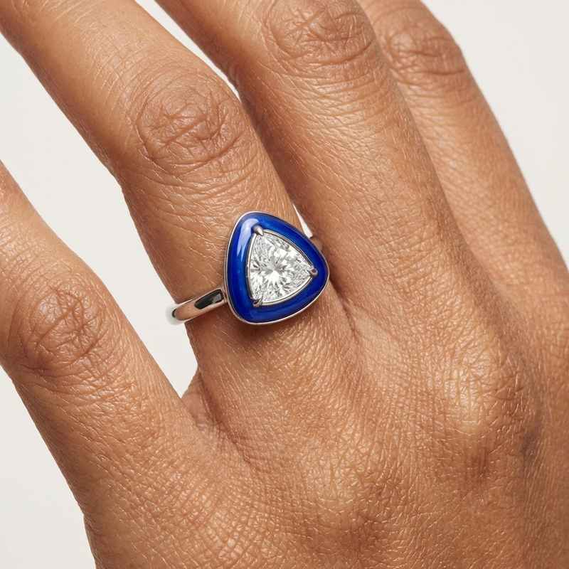 The Royal Blue Triangle Ring