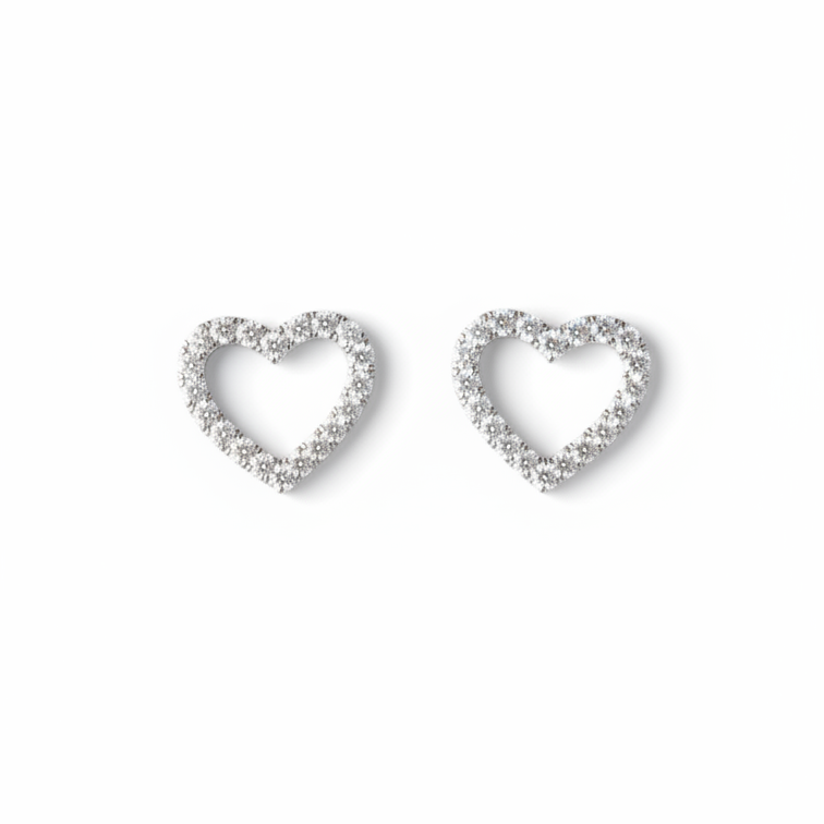 Floating Heart Studs