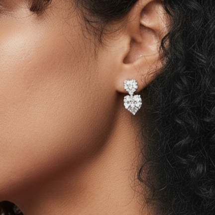 Double Heart Studs