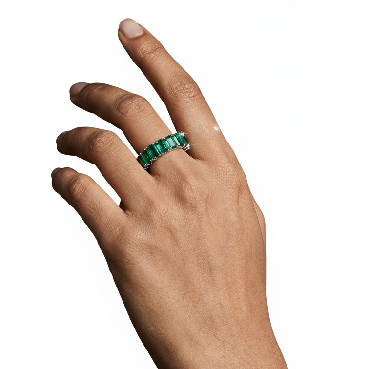 The Radiant Green Layering Ring