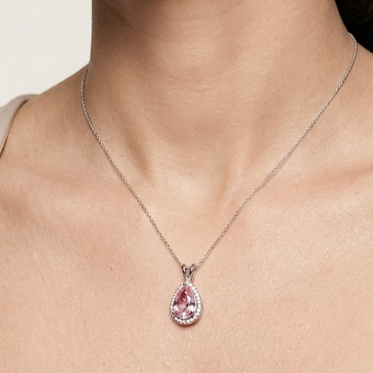 Blushing Teardrop Pendant
