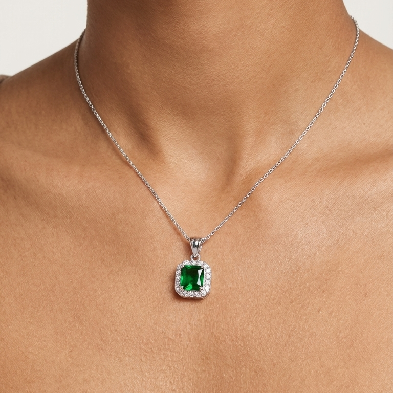 Green Square Pendant