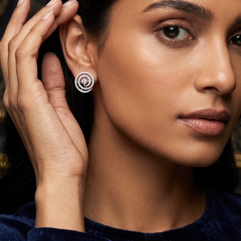 Pavé Swirl Stud Earrings