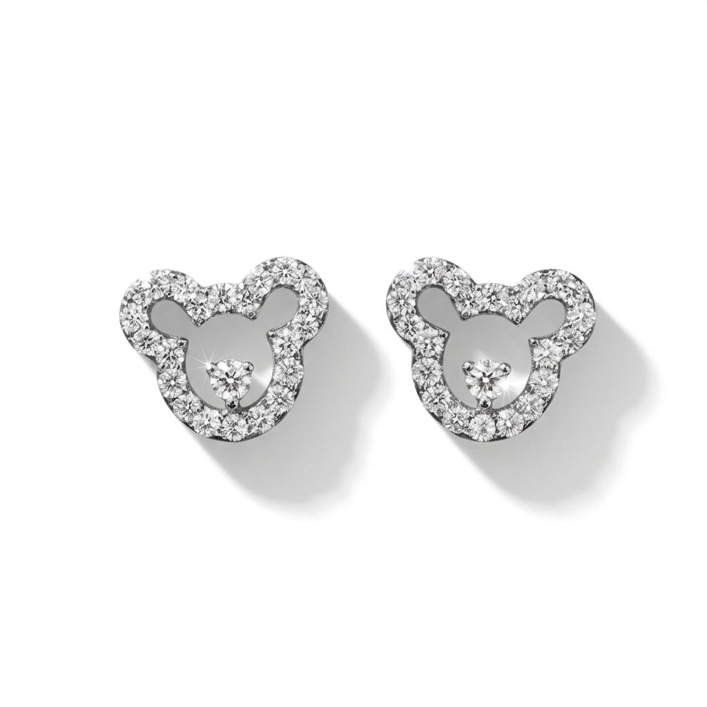 The Whimsical Bear Studs - Sterling Silver Fine Jewellery - Kyra | Fine Jewellery |