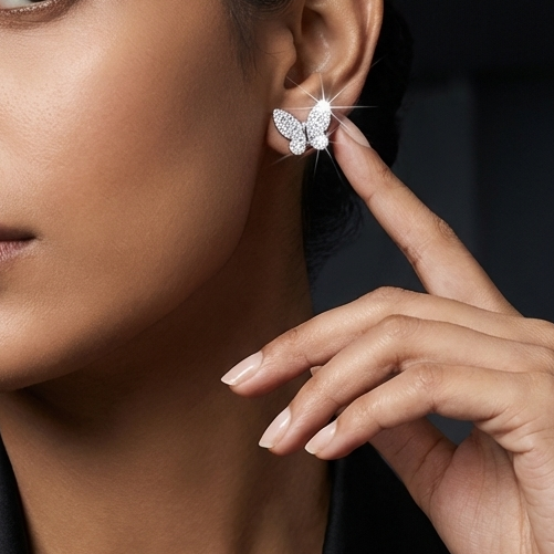 The Whimsical Silver Sparkle Studs