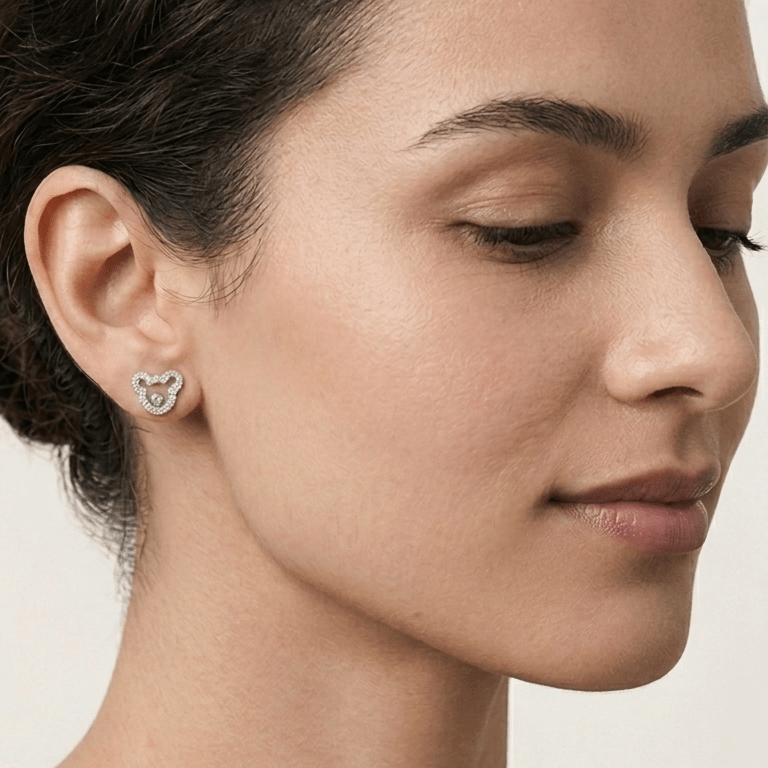 The Whimsical Bear Studs - Sterling Silver Fine Jewellery - Kyra | Fine Jewellery |