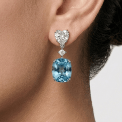 Aquamarine Silhouette Earrings - Sterling Silver Fine Jewellery - Kyra | Fine Jewellery |