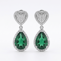 Heart & Pear Statement Drops - Sterling Silver Fine Jewellery - Kyra | Fine Jewellery |