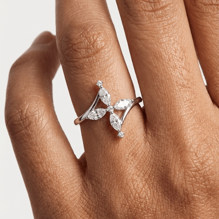 The Marquise Cross Ring - Sterling Silver Fine Jewellery - Kyra | Fine Jewellery |