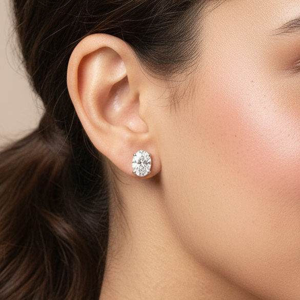 Oval-Cut Solitaire Studs